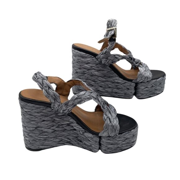 Robert Clergerie Ally Raffia Platform Wedge Sandal Womens Size US 6.5 - Picture 5 of 11